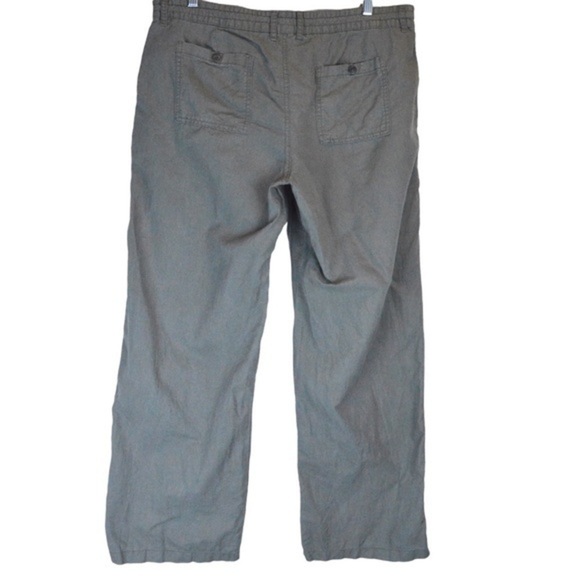 GAP Flax/Cotton Wide Leg Drawstring Pants, Size 12 - Troop Green - Picture 7 of 9